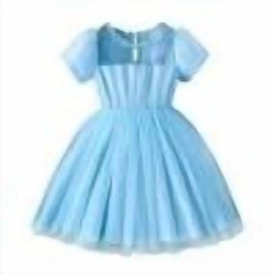 DHFJKG Dress Trendy Girls Dresses Casual Outings Outdoor Stylish Solid Color Round Neck Short Puff Sleeve Lace Tulle Ball Gown Dress For Ages 4-7 Trendy Dress