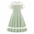 thumbnail image 1 of DHFJKG Dress Trendy Girls Dresses For Everyday Casual Wear Classic Short Sleeve Round Neck Mesh A-Line Dress For Ages 6-13 Nice For Spring And Summer Outfit Leisure Sundress, 1 of 3