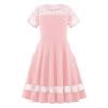 DHFJKG Dress Trendy Girls Dresses For Everyday Casual Wear Classic Short Sleeve Round Neck Mesh A-Line Dress For Ages 6-13 Nice For Spring And Summer Outfit Leisure Sundress