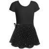 DHFJKG Dresses Ballet Leotards For Girls With Removable Dress Combo Tie Ruffle Sleeve Ballet Dance Dress Outfit 2-12 Years Short Sleeve Round Neck Leisure Set