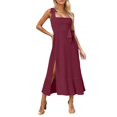 thumbnail image 1 of DHFJKG Dresses For Women 2026 Summer Wedding Guest Dress Sleeveless Square Neck Maxi Sundresses Side Slit Formal Comfortable Dresses, 1 of 4