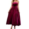 thumbnail image 1 of DHFJKG Dresses For Women Elegant Evening Gown Strapless Party Formal Dinner Guest Maxi Dress Velvet Cami Stylish Dresses, 1 of 9
