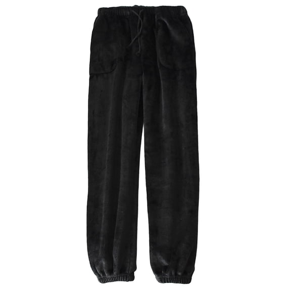 DHFJKG Flannel Pajamas Pants For Women Loungewear Thickened Elastic Drawstring Loose Fit Ankle-Tied Sleepwear Bottoms With Pockets For Autumn Winter Versatile Trousers