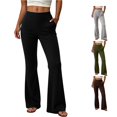 thumbnail image 1 of DHFJKG Flare Leggings For Women Bell Bottoms High Waisted Ribbed Slim Fit Bootcut Leggings, 1 of 4