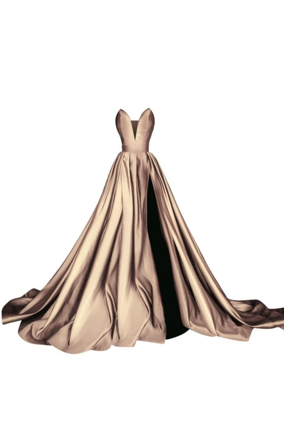 Formal Dresses For Women Strapless Deep V Neck Maxi Prom Dress Evening Gown Solid Color Floor Length Wedding Guest Versatile Dresses