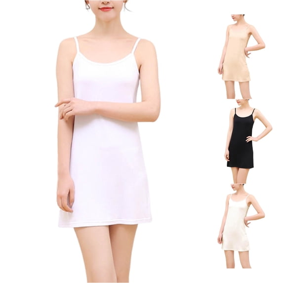 DHFJKG Full Slip Dress For Women Adjustable Spaghetti Strap Under Dress Cami Mini Slips Undergarment Nightgown