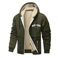 thumbnail image 1 of DHFJKG Full Zip Hoodies Jacket For Men Thermal Fuzzy Lining Pocket Hooded Drawstring Coat Warm Winter Cozy Outerwear, 1 of 6