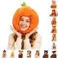 thumbnail image 1 of DHFJKG Funny Plush Pumpkin Hat, Adult Halloween Novelty Headwear, Photo Props Dress Up Halloween Party Headgear, 1 of 8
