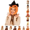 thumbnail image 1 of DHFJKG Funny Plush Pumpkin Hat, Adult Halloween Novelty Headwear, Photo Props Dress Up Halloween Party Headgear, 1 of 6