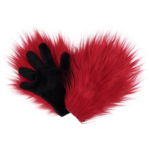 DHFJKG Furry Animal Paw Gloves For Adult, Cat Claw Gloves, Multicolor Plush Paw Mittens For Halloween Party Accessories