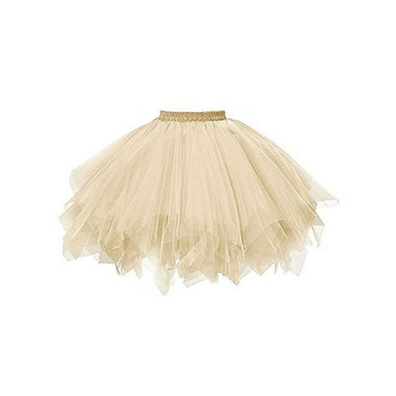 DHFJKG Girl's Mesh Tutu Skirt Layered Petticoat Elastic Waist Puffy Tulle Princess Ballet Dance Mini Ball Gown Crinoline Party Irregular Hem Candy Color Comfort Dress