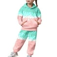 thumbnail image 1 of DHFJKG Girls 2 Piece Outfits Tracksuit Drop Shoulder Ice Cream Print Long Sleeve Pocket Hooded Sweatshirts And Jogger Pants For Kids Youth 1Y-13Y Winter Soft Leisure Sets, 1 of 8