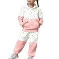 thumbnail image 1 of DHFJKG Girls 2 Piece Outfits Tracksuit Drop Shoulder Ice Cream Print Long Sleeve Pocket Hooded Sweatshirts And Jogger Pants For Kids Youth 1Y-13Y Winter Soft Lovely Sets, 1 of 8