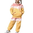 thumbnail image 1 of DHFJKG Girls 2 Piece Outfits Tracksuit Drop Shoulder Ice Cream Print Long Sleeve Pocket Hooded Sweatshirts And Jogger Pants For Kids Youth 1Y-13Y Winter Soft Lovely Sets, 1 of 8