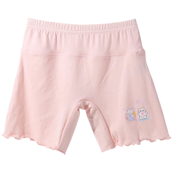 DHFJKG Girls Bike Shorts Summer Cartwheel Shorts Under Dress For Girl Cute Cartoon Printed Lettuce Trim Undershorts For Kids Teens 4-16Y