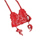 thumbnail image 1 of DHFJKG Girls Bikini Top Crochet Solid Color Halter Crop Top Summer Beachwear For Kids 2-6 Years Stylish Swimwear, 1 of 4