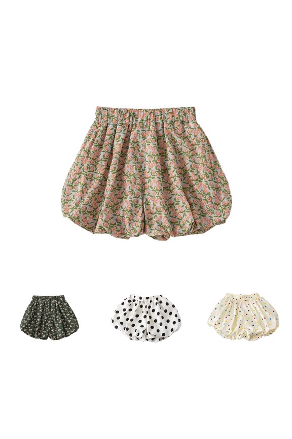 Girls Bloomers Shorts For Toddlers Kids Floral Printed Elastic Waist Comfortable Play Shorts Summer Girl Clothes 1-6Y Trendy Bottoms