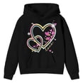 thumbnail image 1 of DHFJKG Girls Hoodies Kids Oversized Sweet Heart Graphic Print Long Sleeve Sweatshirt Soft Comfortable Hooded Pullover With Pocket Toddlers Casual Tops, 1 of 4