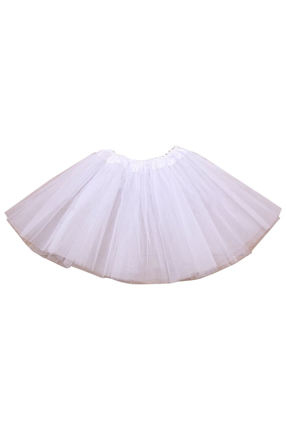Girls Mini 3 Layers Petticoat Wedding Flower Girls Princess Skirts Mesh Underskirt Crinoline Solid Color Versatile Skirt