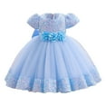 thumbnail image 1 of DHFJKG Girls Princess Flower Dress Prom Glitter Sequins Puff Short Sleeve Mesh Maxi Puffy Ball Gowns Wedding Performance Formal Wear Little Big Kids Comfortable Dresses, 1 of 4
