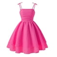 thumbnail image 1 of DHFJKG Girls Summer Dress Sleeveless Strappy Casual For Kids Age 8-12 Elastic Comfortable Square Collar Spaghetti Solid Color Outdoor Play Sundress, 1 of 8