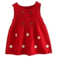 thumbnail image 1 of DHFJKG Girls Sweater Dress Knitted Jacquard Floral Appliques Button Up Cardigan Jacket Mid Length Size 1-12 Years Comfortable Dresses, 1 of 2