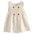 thumbnail image 1 of DHFJKG Girls Sweater Dress Knitted Jacquard Floral Appliques Button Up Cardigan Jacket Mid Length Size 1-12 Years Stylish Dresses, 1 of 8