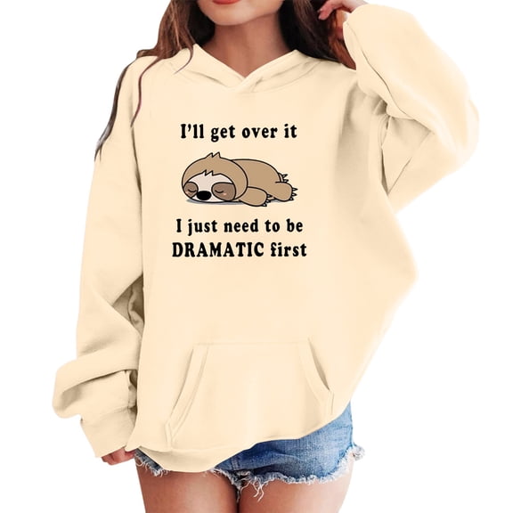 DHFJKG Girls Sweatshirt Oversized Long Sleeve Hooded Sweatshirt Casual Pullover With Print Cute Graphic Top For Play And Everyday Wear Cozy Tops