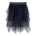 thumbnail image 1 of DHFJKG Girls Tiered Skirt Layerd Asymmetric Hem Elastic Waist Mini Mesh Tiered Skirts Tutu Party Dance Comfortable Skirt, 1 of 5