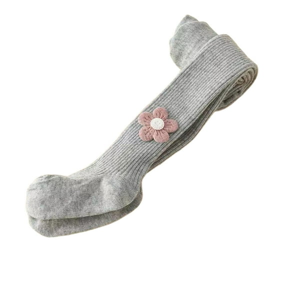 DHFJKG Girls Tights Cable Knit Leggings Thermal Pantyhose With Flower Appliques For Toddler Kids Winter Leisure Stocking Pants