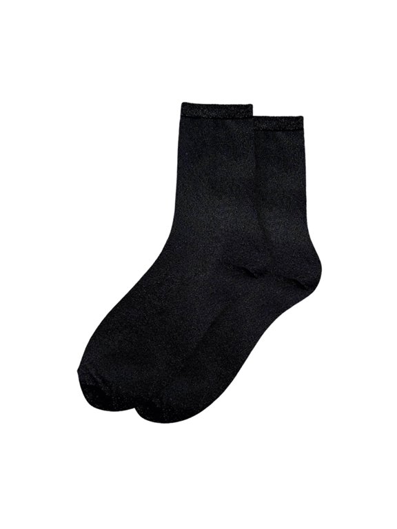 Glitter Socks For Women Metallic Mid Calf Socks Sparkly Evening Party Footwear With Reinforced Toe
