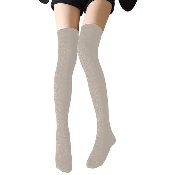 DHFJKG Glitter Socks For Women Thigh High Stockings Sparkly Shiny Over The Knee Elegant Soft Socks