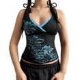 thumbnail image 1 of DHFJKG Gothic Tank Top Women Cropped Camisole Sleeveless V Neck Floral Printed Sexy Slim Fit Cami T-Shirts Night Out Wear Stylish Tops, 1 of 4