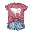 thumbnail image 1 of DHFJKG Graphic Tees For Women Funny Cow Print Summer Loose Fit Crew Neck Short Sleeve T Shirt Casual Trendy Tops, 1 of 3