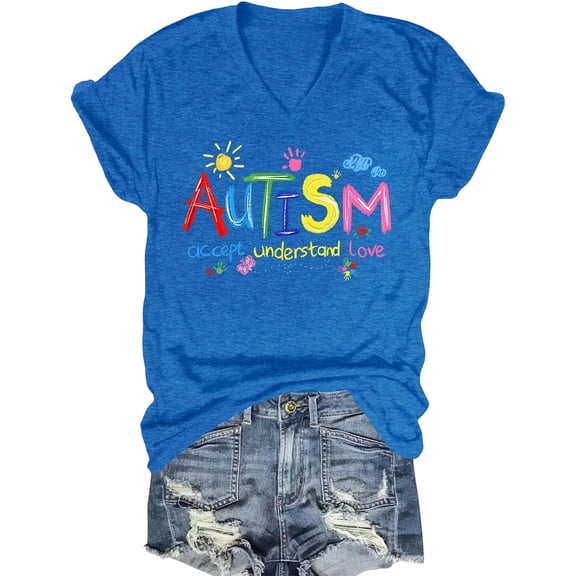 DHFJKG Graphic Tees For Women Love Letter Printed V Neck Short Sleeve T Shirt Summer Casual Loose Fit Comfy Tops