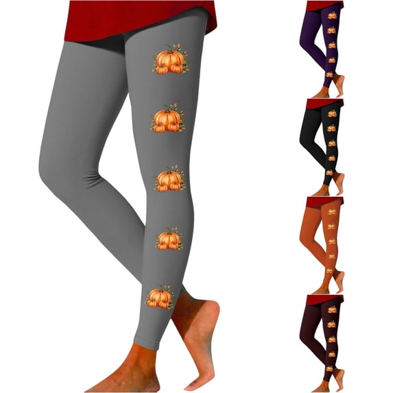 DHFJKG Halloween Leggings For Women Pumpkin Print High Waisted Workout Yoga Pants Fitness Running