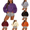 thumbnail image 1 of DHFJKG Halloween Sweatshirt Womens Funny Skeleton Sweatshirt Relaxed Fit Spooky Crewneck Pullover Tops, 1 of 3
