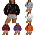 thumbnail image 1 of DHFJKG Halloween Sweatshirt Womens Funny Skeleton Sweatshirt Relaxed Fit Spooky Crewneck Pullover Tops, 1 of 4