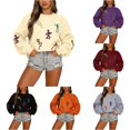 thumbnail image 1 of DHFJKG Halloween Sweatshirt Womens Funny Skeleton Sweatshirt Relaxed Fit Spooky Crewneck Pullover Tops, 1 of 4