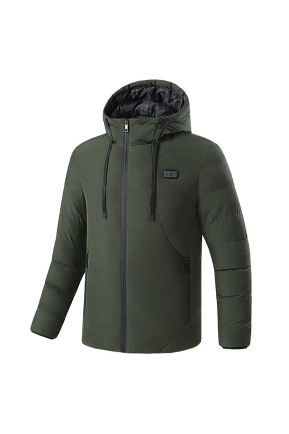 Heated Jacket For Men 11 Heating Zones USB Electric Zip Up Hoodies With Secure Pockets (Not Included Battery) Winter Windproof Softshell Soft Outerwear