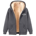 thumbnail image 1 of DHFJKG Heavyweight Hooded Jacket For Women Winter Warm Lined Zipper Coat With Pockets And Drawstring Outdoor Cold Weather Coats Leisure Coats, 1 of 4