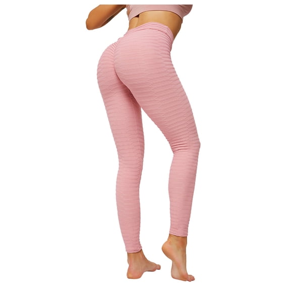 DHFJKG High Waisted Yoga Leggings Women Tummy Control Buttery Soft Ruched Yoga Pants For Gym Running Workout Comfortable Tights