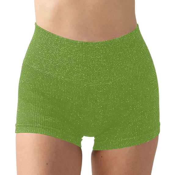 DHFJKG High Waisted Yoga Shorts For Women Glitter Workout Gym Fitness Running Athletic Soft Leggings Carnival Sparkly Versatile Trousers