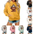 thumbnail image 1 of DHFJKG Hoodie Women Cow Print Cute Hooded Sweatshirt Fall Long Sleeve Drawstring Pullover Tops With Pocket, 1 of 5