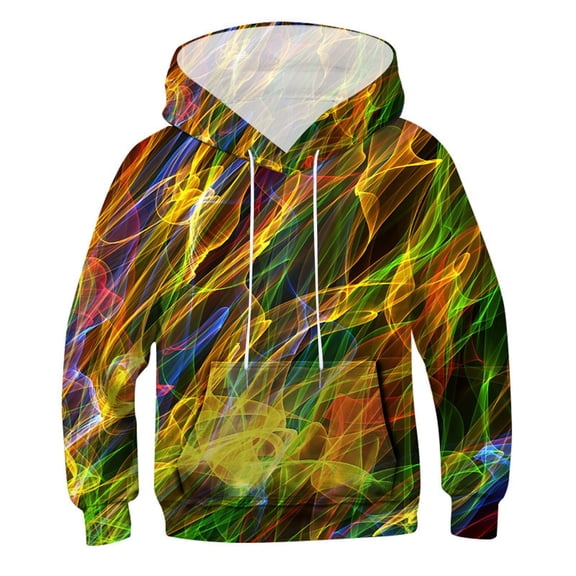 DHFJKG Hoodies For Boy Funny 3D Print Tops Sweatshirts Kids Long Sleeve Hooded Drawstring Pullover With Pocket Leisure Tops