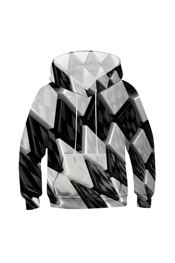 Hoodies For Boy Funny 3D Print Tops Sweatshirts Kids Long Sleeve Hooded Drawstring Pullover With Pocket Relaxed Fit Tops