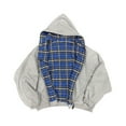 thumbnail image 1 of DHFJKG Hoodies For Men Reversible Wear Jacket With Pockets Solid Color Patchwork Plaid Hooded Zipper Coat Streetwear Comfort Outerwear, 1 of 7