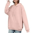 thumbnail image 1 of DHFJKG Hoodies For Women Oversized Plain Sweatshirt Drop Shoulder Loose Fit Long Sleeve Drawstring Casual Pullover Athleisure Tops, 1 of 4