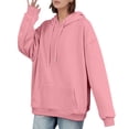 thumbnail image 1 of DHFJKG Hoodies For Women Oversized Plain Sweatshirt Drop Shoulder Loose Fit Long Sleeve Drawstring Casual Pullover Comfortable Tops, 1 of 4