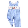 thumbnail image 1 of DHFJKG Infant Toddler Overalls Sleeveless Cartoon Embroidery Plaid Pants For 0-18 Months Boys Girls Cute Bib Overall, 1 of 7